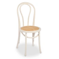 White Wood and Rattan Bistro Chair
