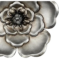 Silver Metal Floral Wall Plaques, Set of 3