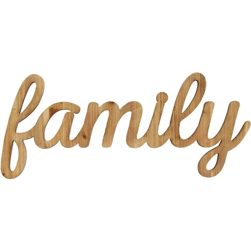 Family Script Wooden Wall Plaque