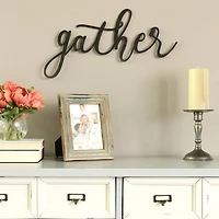 Gather Script Metal Wall Plaque