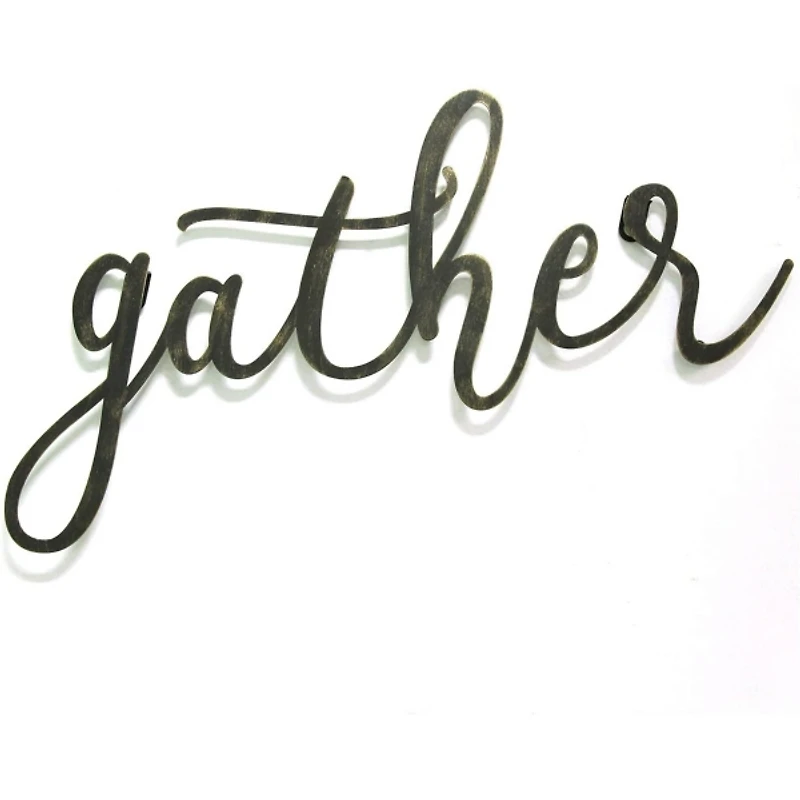 Gather Script Metal Wall Plaque