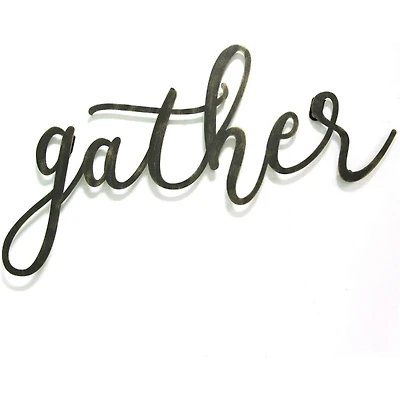 Gather Script Metal Wall Plaque