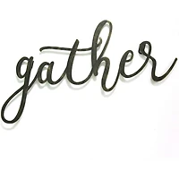 Gather Script Metal Wall Plaque