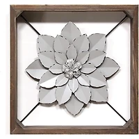 Framed Metal Flower Wall Plaque
