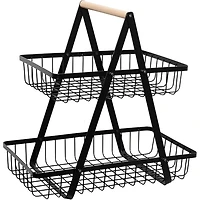Black Metal 2-Tier Basket