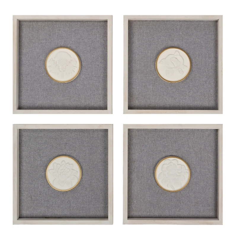 Floral Coin Panel Wall Plaques