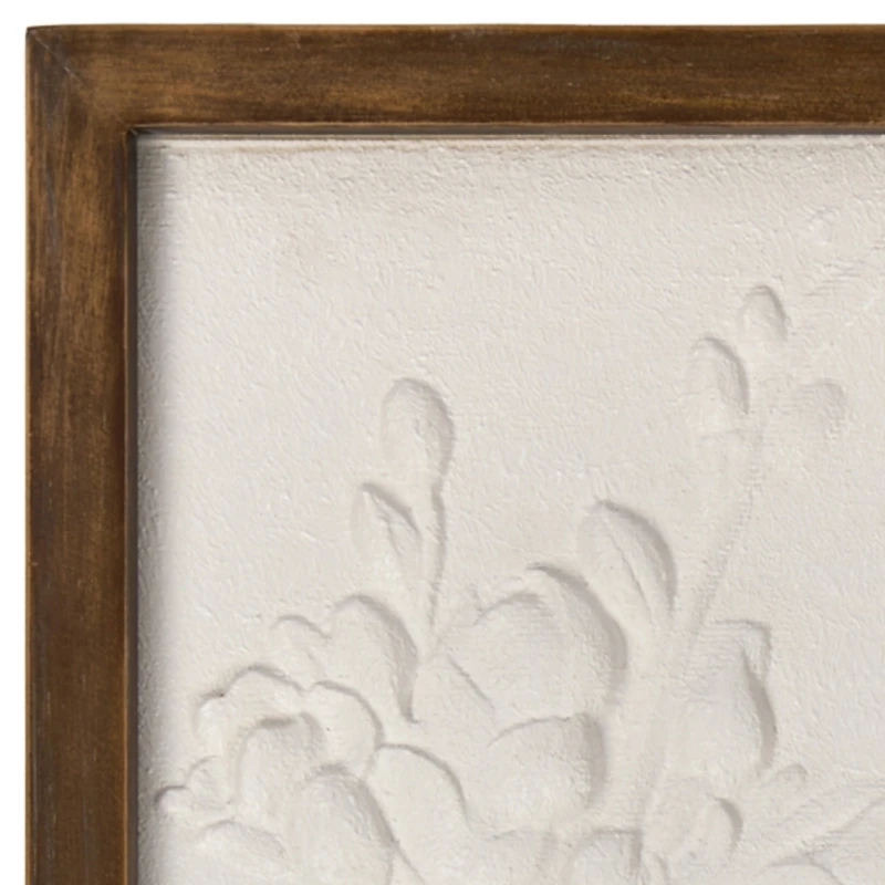 White Dimensional Flowers Wall Plaques
