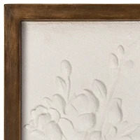 White Dimensional Flowers Wall Plaques
