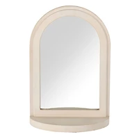 Ivory Mirrored Arch Wall Shelf