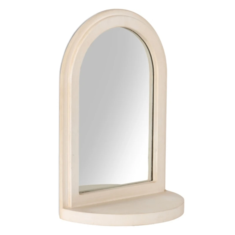 Ivory Mirrored Arch Wall Shelf