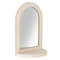 Ivory Mirrored Arch Wall Shelf