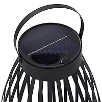 Black Metal Curved Solar Lantern, 19 in.