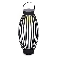 Black Metal Curved Solar Lantern, 19 in.