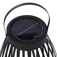 Black Metal Curved Solar Lantern, 27.5 in.
