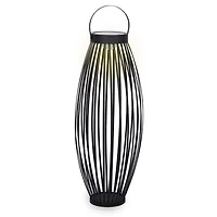Black Metal Curved Solar Lantern, 27.5 in.