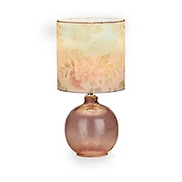Rose Glass Floral Shade Table Lamp