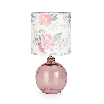 Rose Glass Floral Shade Table Lamp