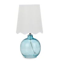 Blue Glass Scalloped Shade Table Lamp