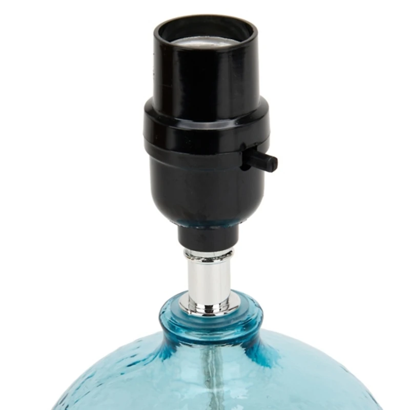 Blue Glass Scalloped Shade Table Lamp