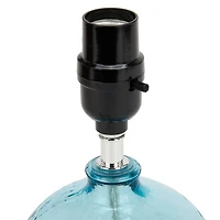 Blue Glass Scalloped Shade Table Lamp