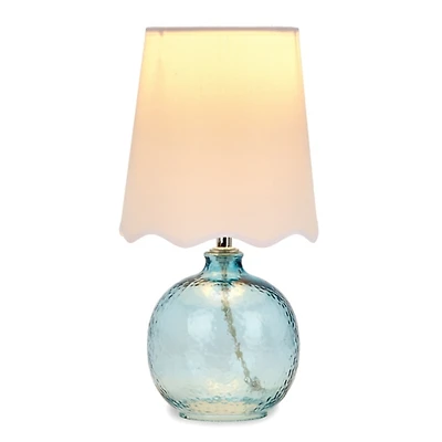 Blue Glass Scalloped Shade Table Lamp
