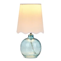Blue Glass Scalloped Shade Table Lamp