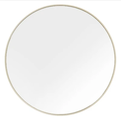 Round Al Cream Metal Wall Mirror