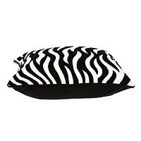 Black and White Zebra Woven Pillow