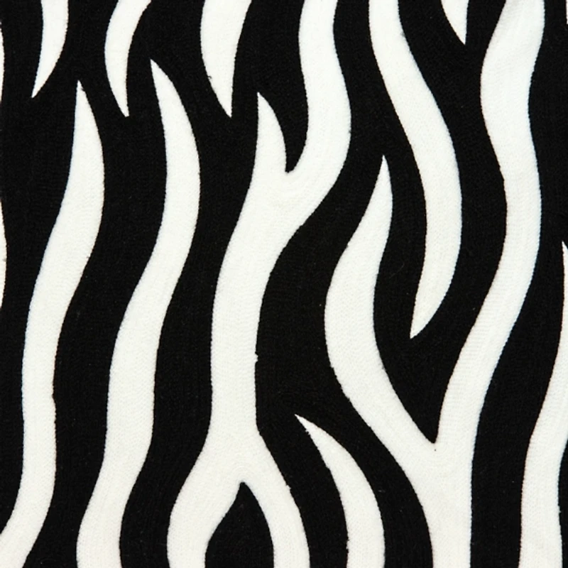 Black and White Zebra Woven Pillow