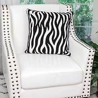 Black and White Zebra Woven Pillow