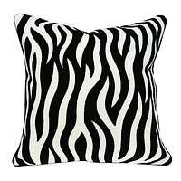 Black and White Zebra Woven Pillow
