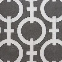 Gray and White Woven Circles Pillow