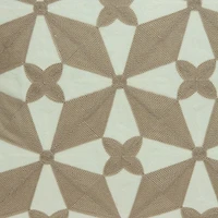 Beige and White Woven Geometric Pillow
