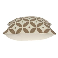 Capella Beige and White Woven Pillow