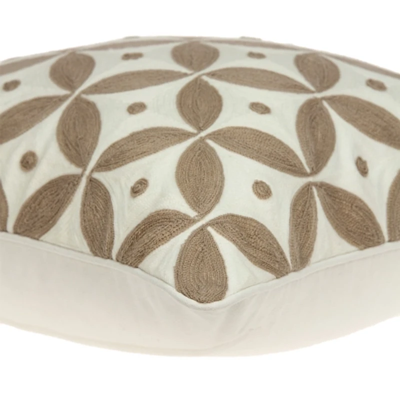 Capella Beige and White Woven Pillow