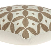 Capella Beige and White Woven Pillow