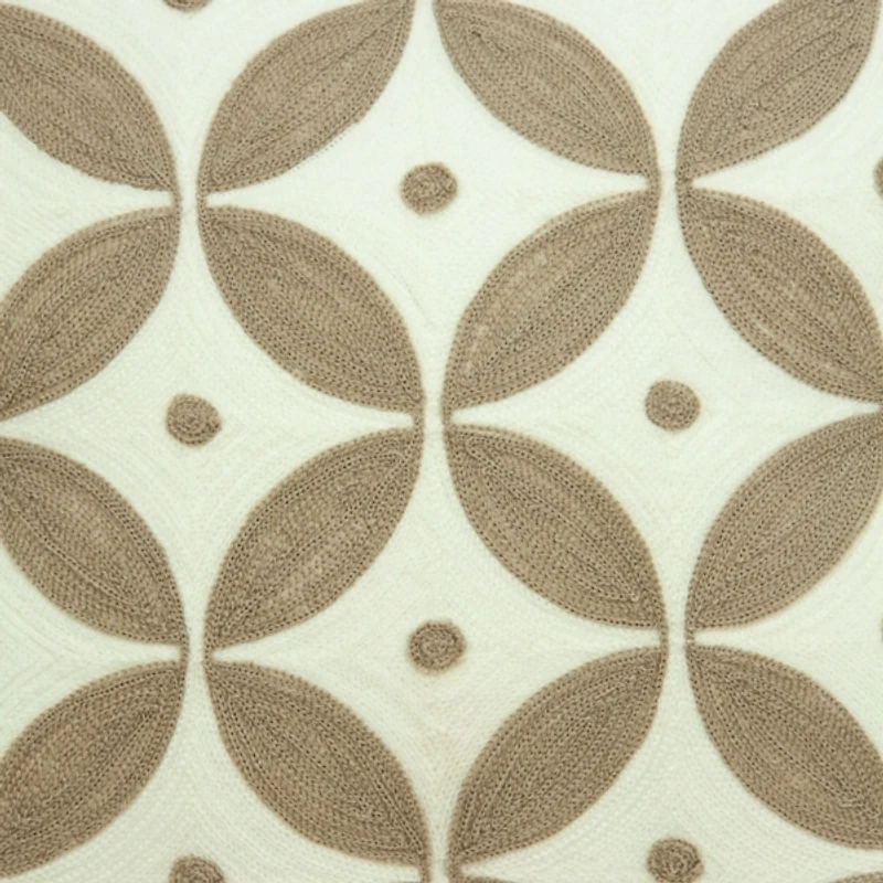 Capella Beige and White Woven Pillow