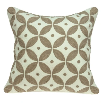 Capella Beige and White Woven Pillow