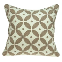 Capella Beige and White Woven Pillow