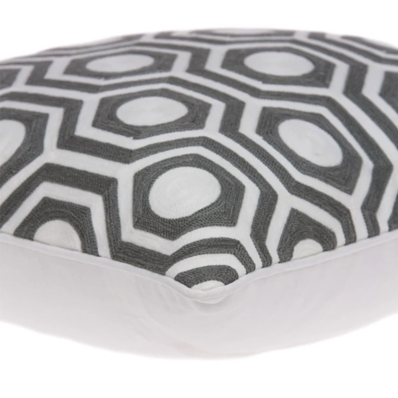 Ursae Gray and White Woven Pillow