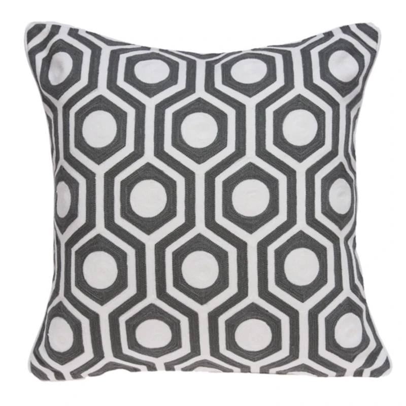 Ursae Gray and White Woven Pillow