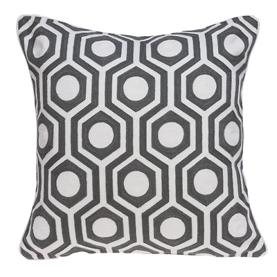 Ursae Gray and White Woven Pillow