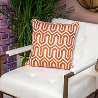 Machu Orange Woven Pillow
