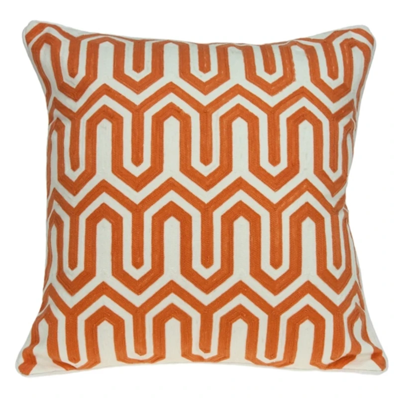 Machu Orange Woven Pillow
