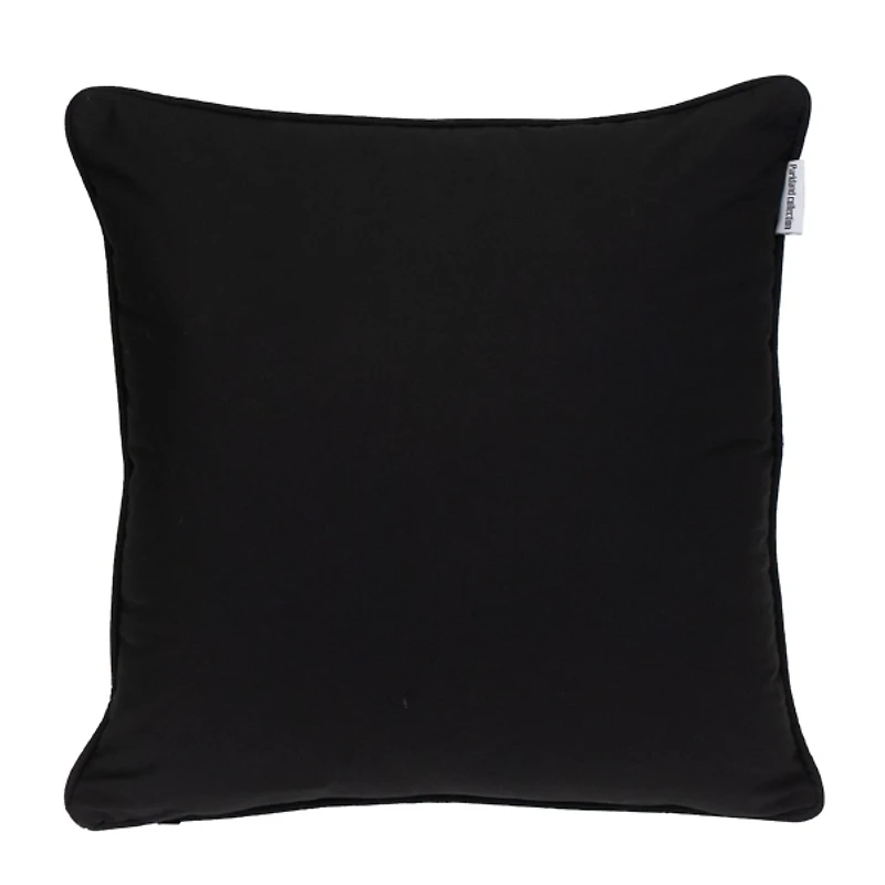 Black and White Embroidered Geometric Pillow