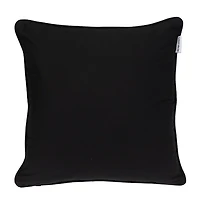 Black and White Embroidered Geometric Pillow