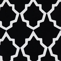 Black and White Embroidered Geometric Pillow