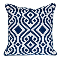 and White Transitional Embroidered Pillow