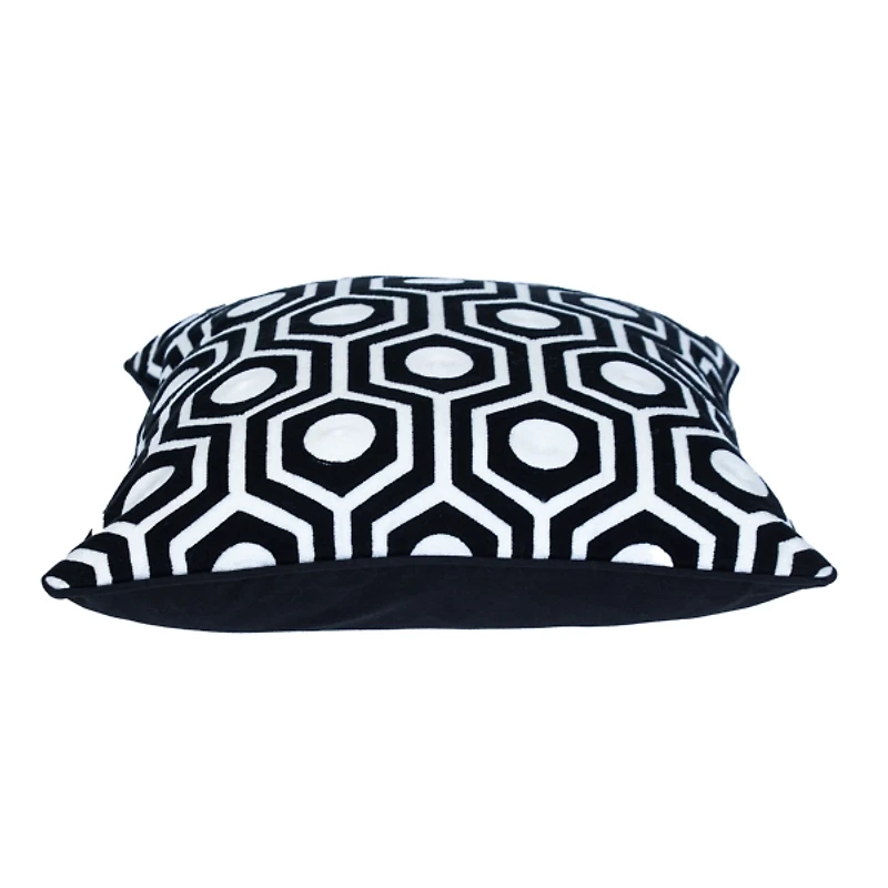 Black Geometric Circle Transitional Pillow