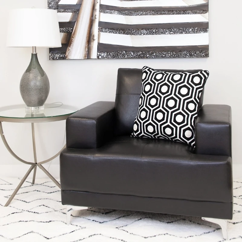 Black Geometric Circle Transitional Pillow